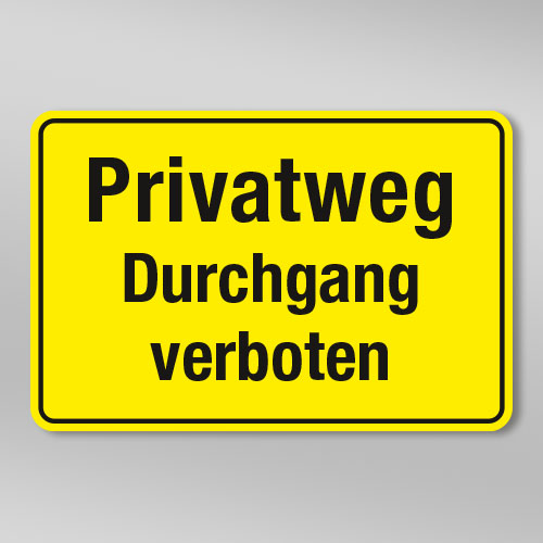 Warnschild 3mm Stärke Alu Dibond Warntafel Privatweg Durchfahrt verboten 