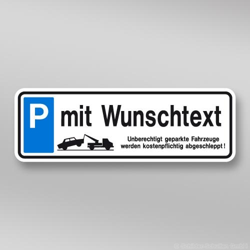 Parkplatzschild 33x11cm mit Wunschtext P01.029