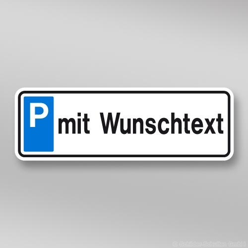 Parkplatzschild 33x11cm mit Wunschtext P01.027